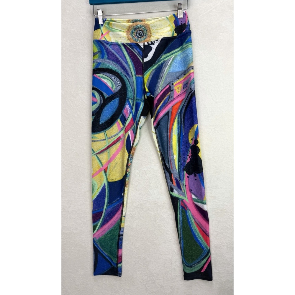 Debbie Dannheisser Colorful Dance Abstract Print Leggings Size Large